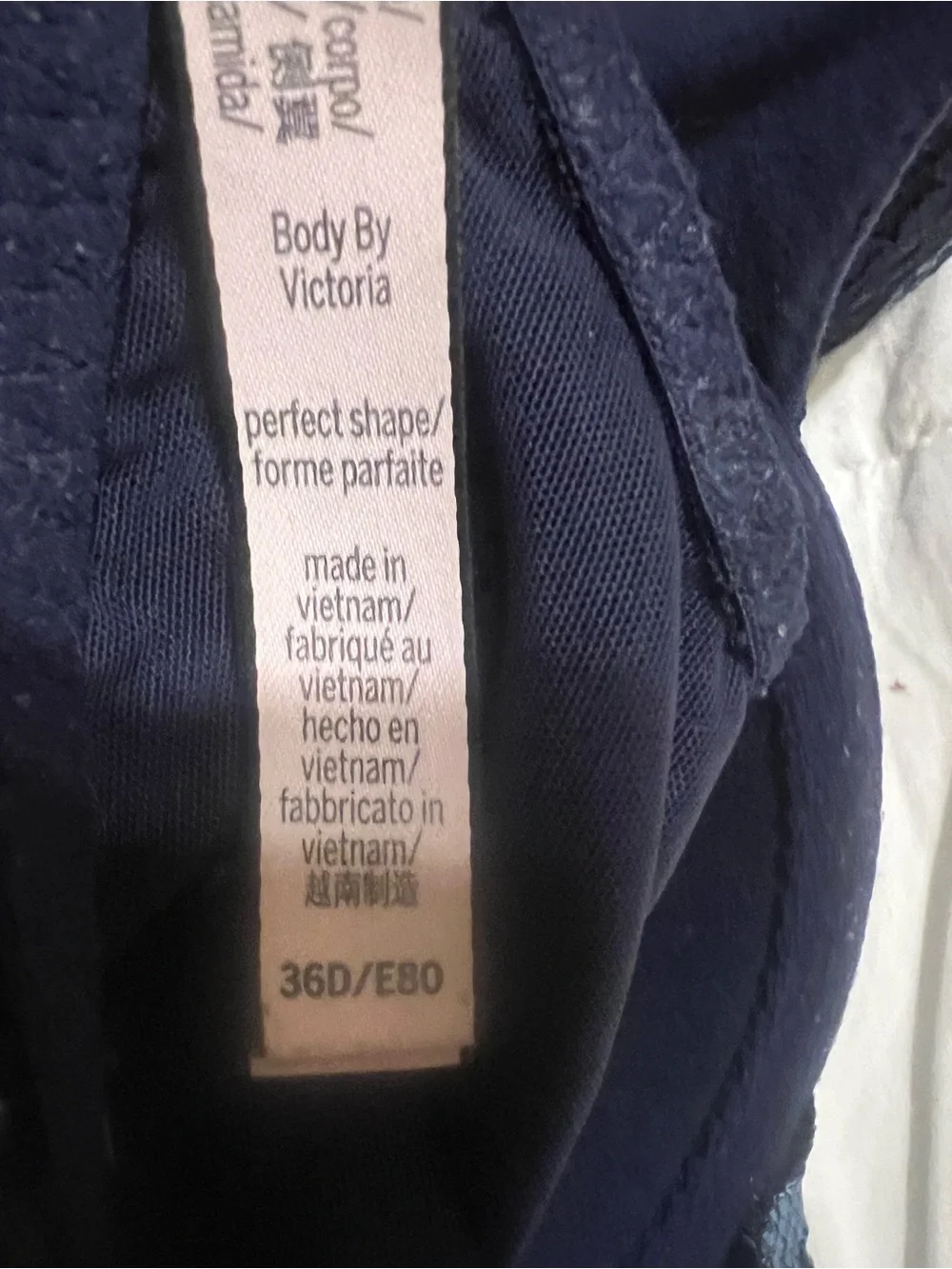 Victoria's Secret Navy Lace-Trim T-Shirt Bra